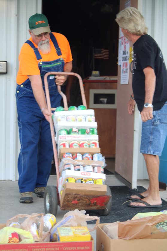 American Legion volunteers donating food